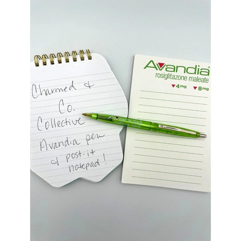 VTG Avandia Green Pharma Drug Rep BIC Pen and Notepad Promo Bundle 2001